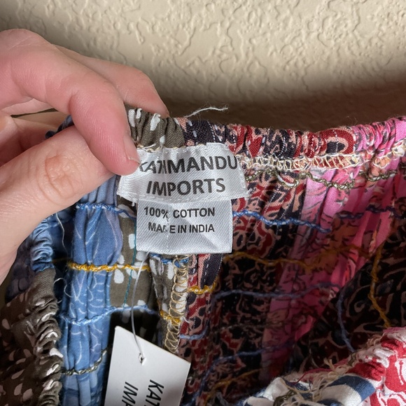 NWT Kathmandu Imports Womens O/S Patchwork Wide Leg Baggy Boho Parachute Pants - Picture 10 of 12